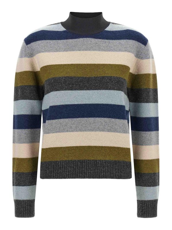 TORY BURCH: Strickpullover mit Rundhalsausschnitt - Rundhalspullover - Bunt