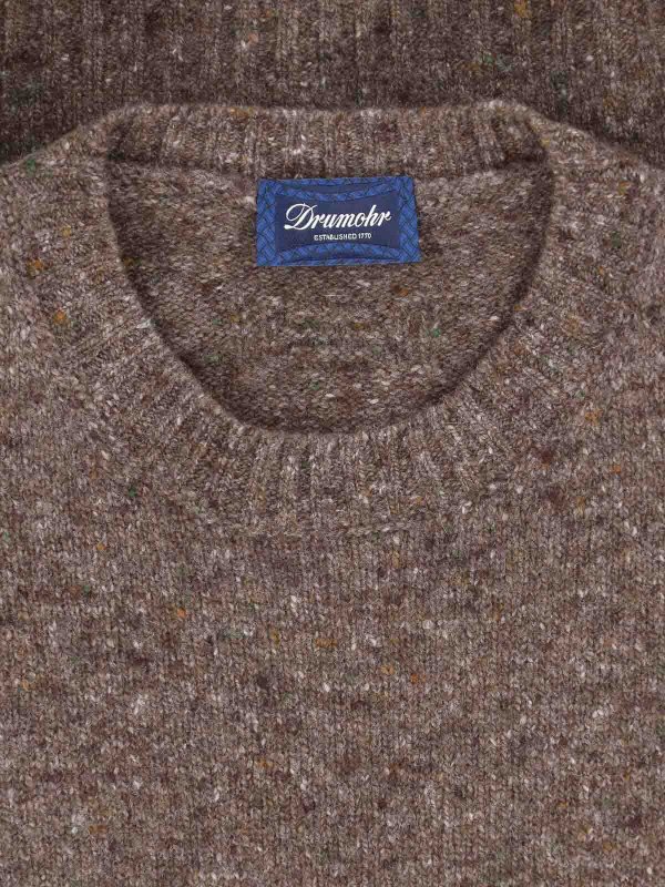 The Best Shops DRUMOHR: Strickpullover mit Rundhalsausschnitt - Rundhalspullover - Braun