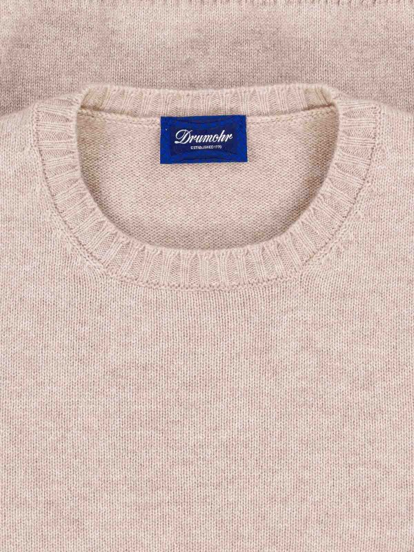 The Best Shops DRUMOHR: Strickpullover mit Rundhalsausschnitt - Rundhalspullover - Beige