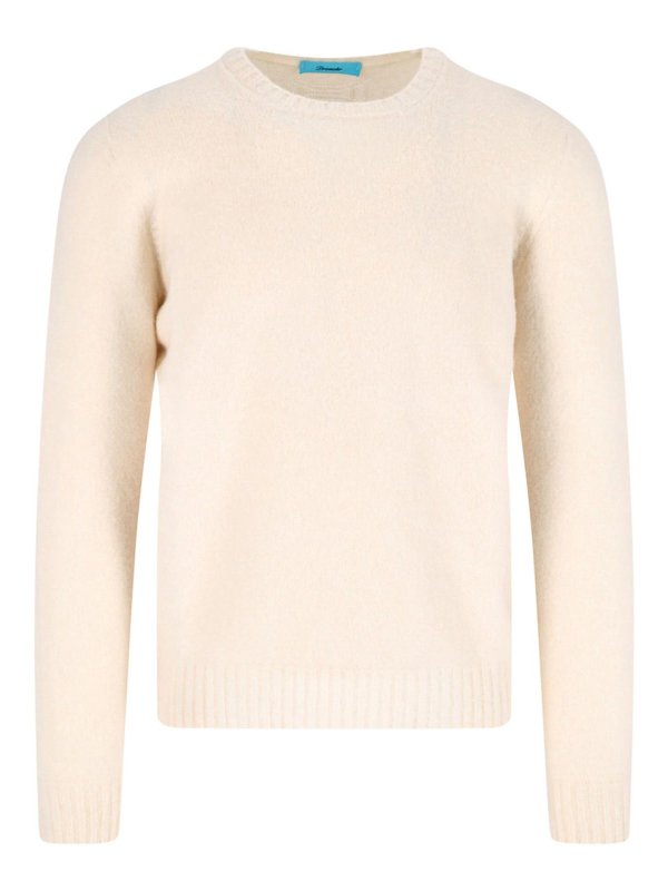 DRUMOHR: Strickpullover mit Rundhalsausschnitt - Rundhalspullover - Creme