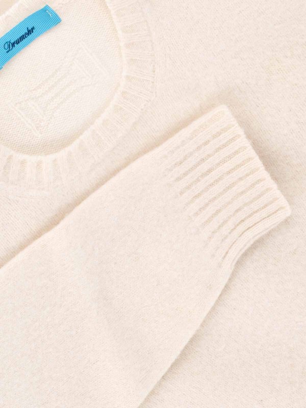 The Best Shops DRUMOHR: Strickpullover mit Rundhalsausschnitt - Rundhalspullover - Creme