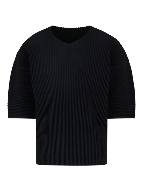 HOMME PLISSÉ ISSEY MIYAKE: T-shirts - T-Shirt - Schwarz