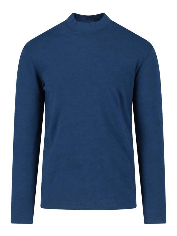 JIL SANDER: Strickpullover mit Rundhalsausschnitt - Rundhalspullover - Blau
