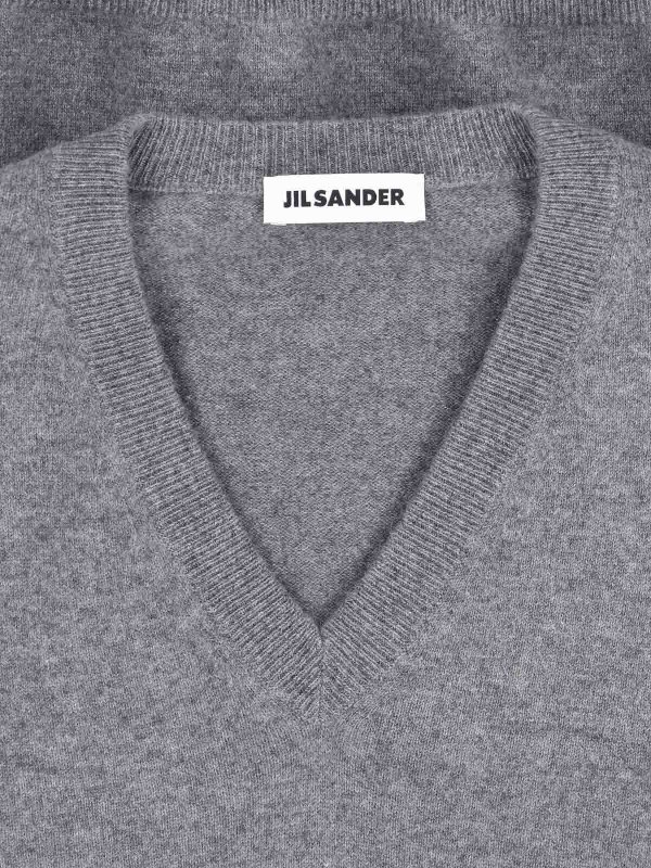 The Best Shops JIL SANDER: Strickpullover mit Rundhalsausschnitt - Rundhalspullover - Grau