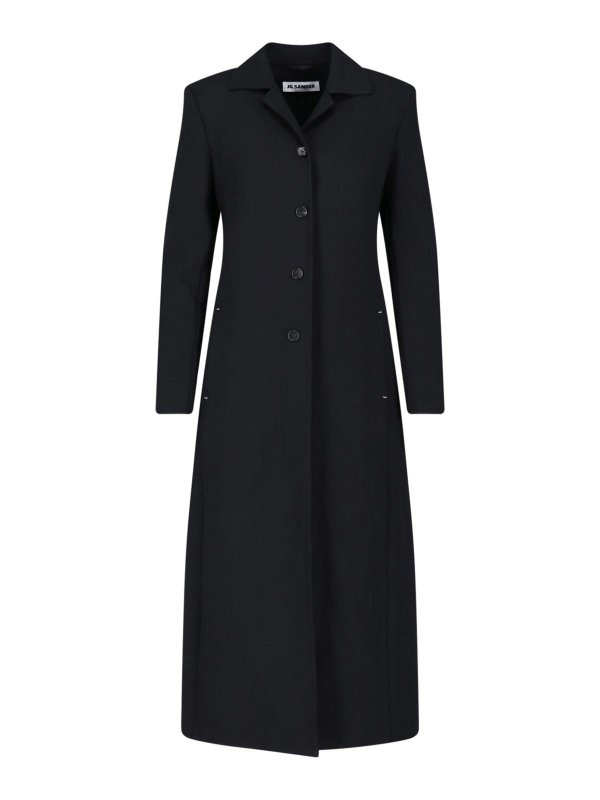 JIL SANDER: Knielange Mäntel - Knielanger Mantel - Schwarz