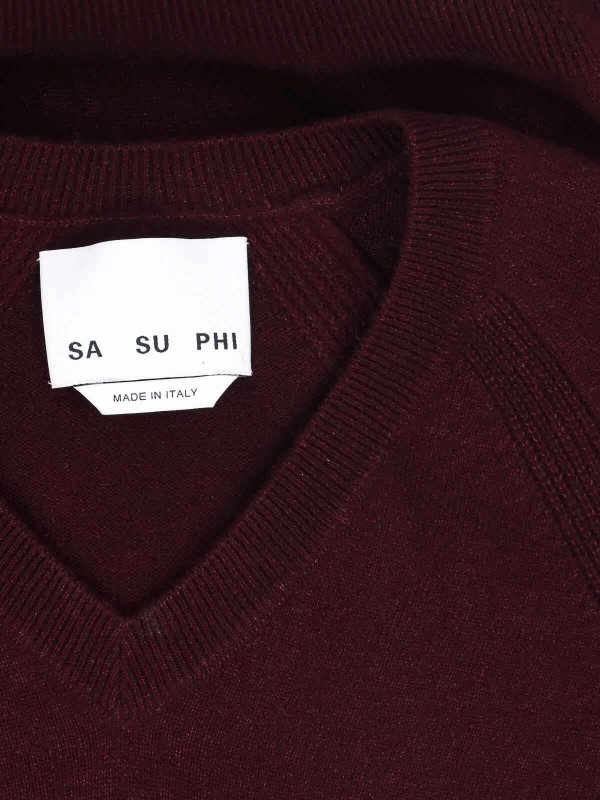 The Best Shops SA SU PHI: Strickpullover mit Rundhalsausschnitt - Rundhalspullover - Rot