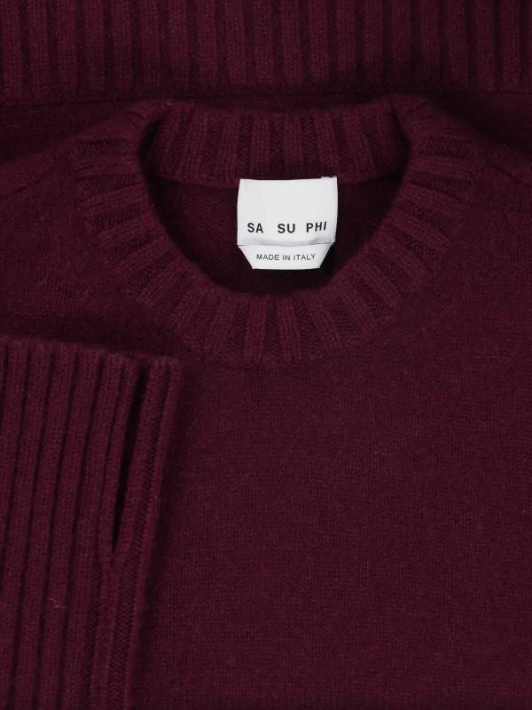 The Best Shops SA SU PHI: Strickpullover mit Rundhalsausschnitt - Rundhalspullover - Rot