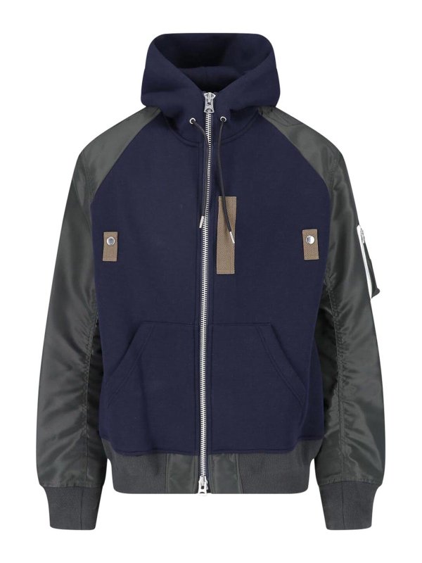 Sacai: bombers - Hooded Bomber Jacket