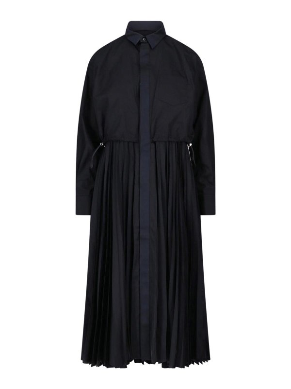 Sacai: ニーレングスドレス - 膝丈ドレス - 黒