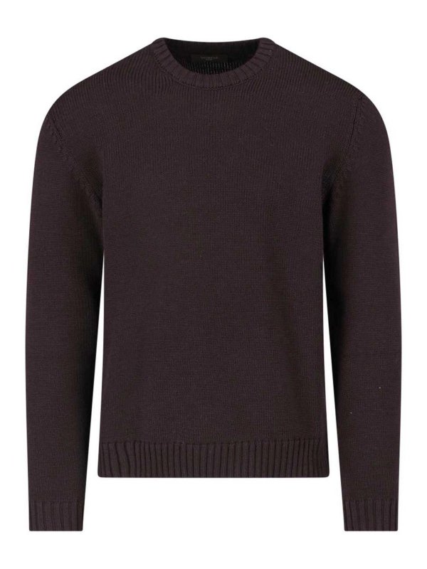 ZANONE: Pull col rond - Pull Col Rond - Marron