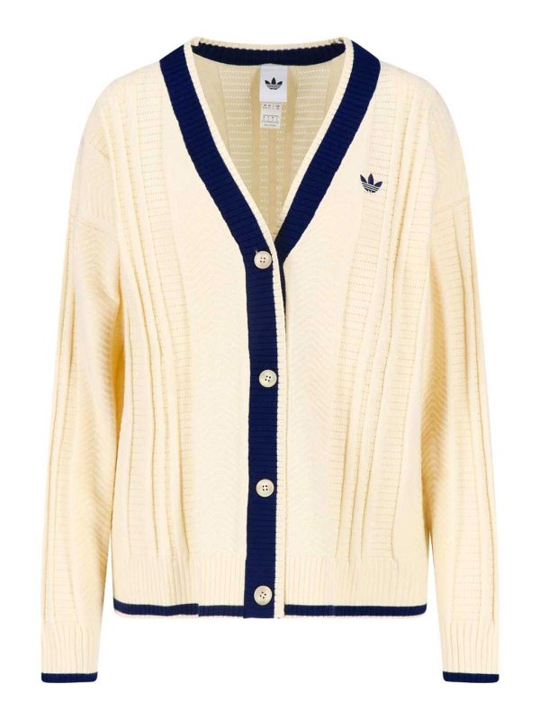 Adidas Originals: Cardigans - Cardigan - Creme