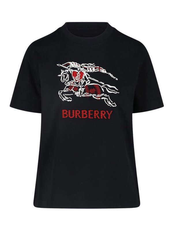 BURBERRY: T-shirts - T-Shirt - Schwarz