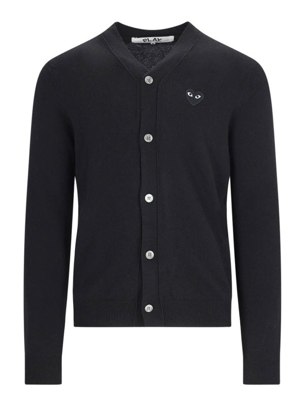Comme des Garçons Play: Cardigans - Cardigan - Schwarz