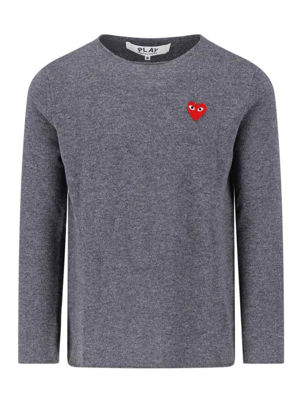 Comme des Garçons Play: クルーネック - クルーネック - グレー