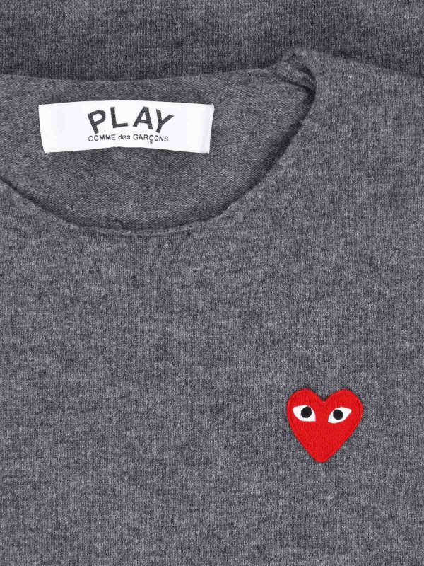The Best Shops Comme des Garçons Play: クルーネック - クルーネック - グレー