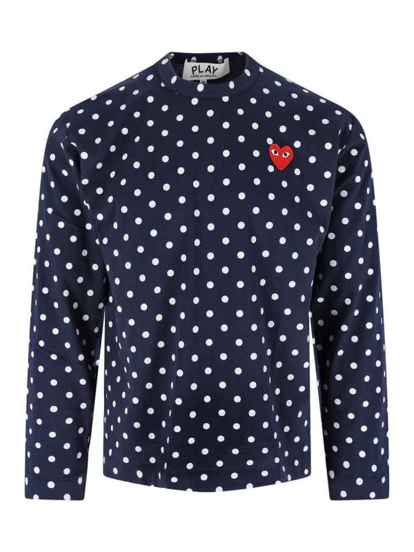 Comme des Garçons Play: T-shirts - T-Shirt - Blau