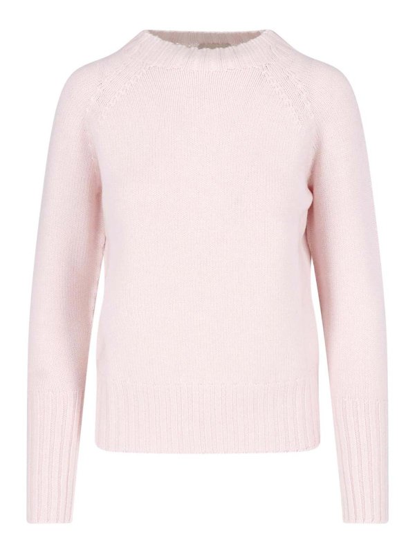 DRUMOHR: Strickpullover mit Rundhalsausschnitt - Rundhalspullover - Rosa