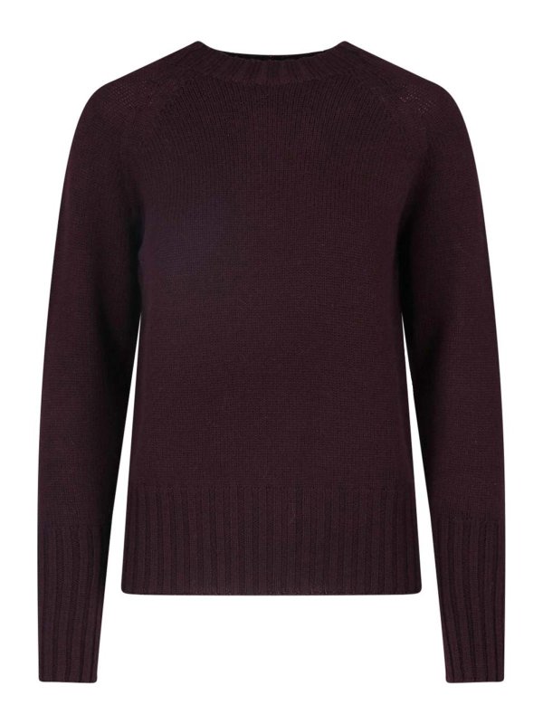 DRUMOHR: Strickpullover mit Rundhalsausschnitt - Rundhalspullover - Rot