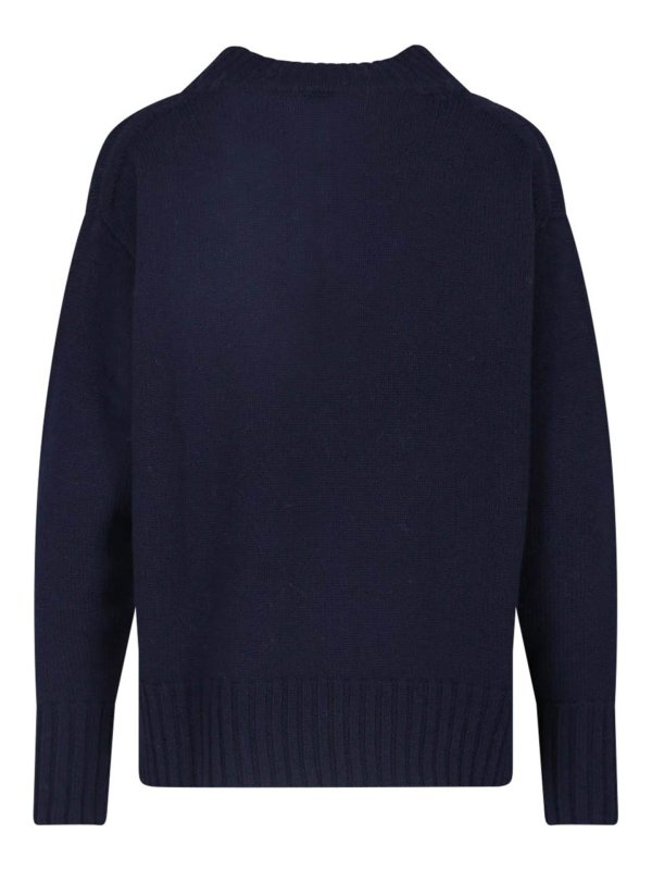 DRUMOHR: Strickpullover mit V-Ausschnitt online - V-Pullover - Blau