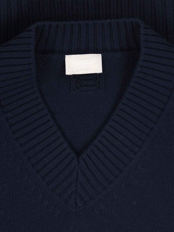 The Best Shops DRUMOHR: Strickpullover mit V-Ausschnitt - V-Pullover - Blau