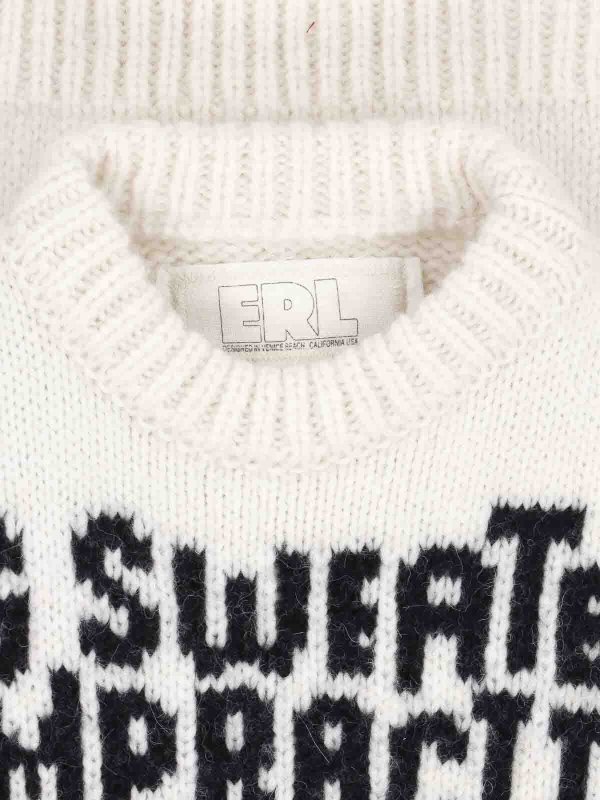 The Best Shops ERL: Strickpullover mit Rundhalsausschnitt - Rundhalspullover - Weiß