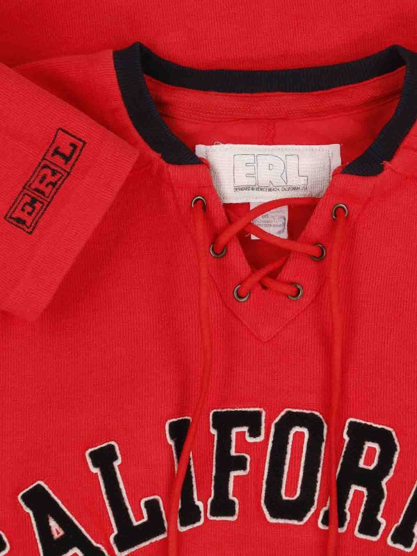 The Best Shops ERL: Strickpullover mit V-Ausschnitt - V-Pullover - Rot