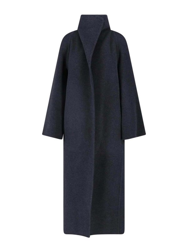 KHAITE: knee length coats - Gray Wool Coat