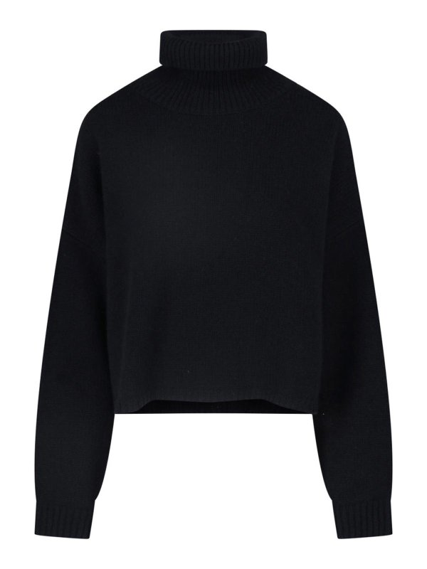 LISA YANG: Strickpullover mit Rundhalsausschnitt - Rundhalspullover - Schwarz