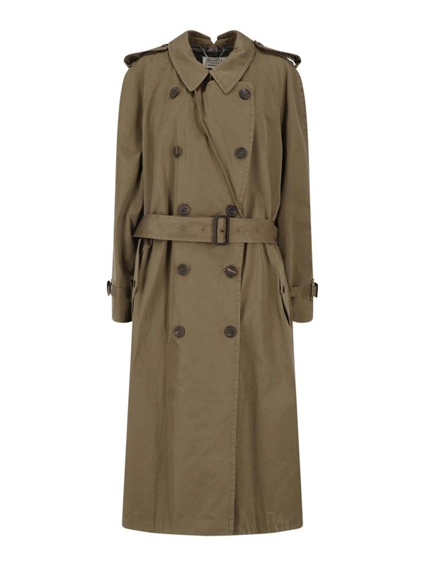 Maison Margiela: Trenchcoats - Trenchcoat - Grün