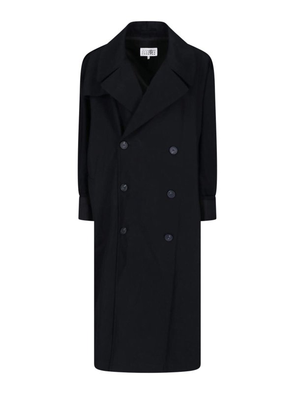MM6 MAISON MARGIELA: Trenchcoats - Trenchcoat - Schwarz