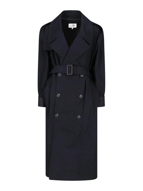 The Best Shops MM6 MAISON MARGIELA: Trenchcoats - Trenchcoat - Schwarz
