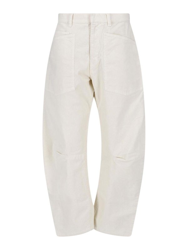 NILI LOTAN: Casual Hosen - Casual Hose - Creme