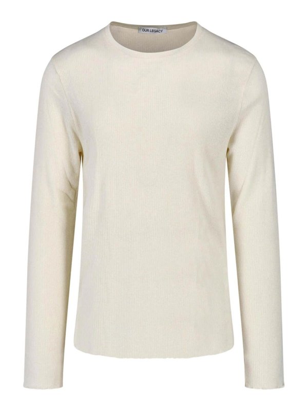 OUR LEGACY: Strickpullover mit Rundhalsausschnitt - Rundhalspullover - Creme