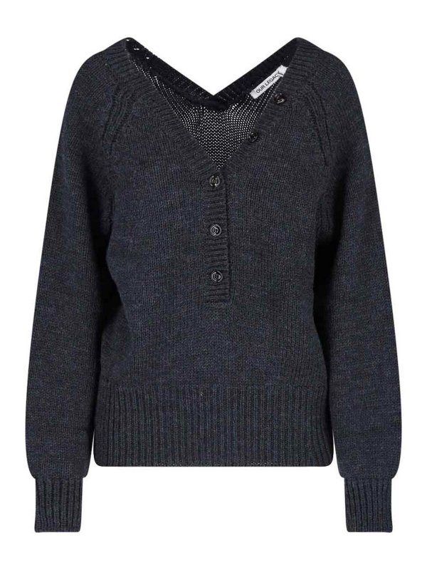 OUR LEGACY: Strickpullover mit Rundhalsausschnitt - Rundhalspullover - Grau