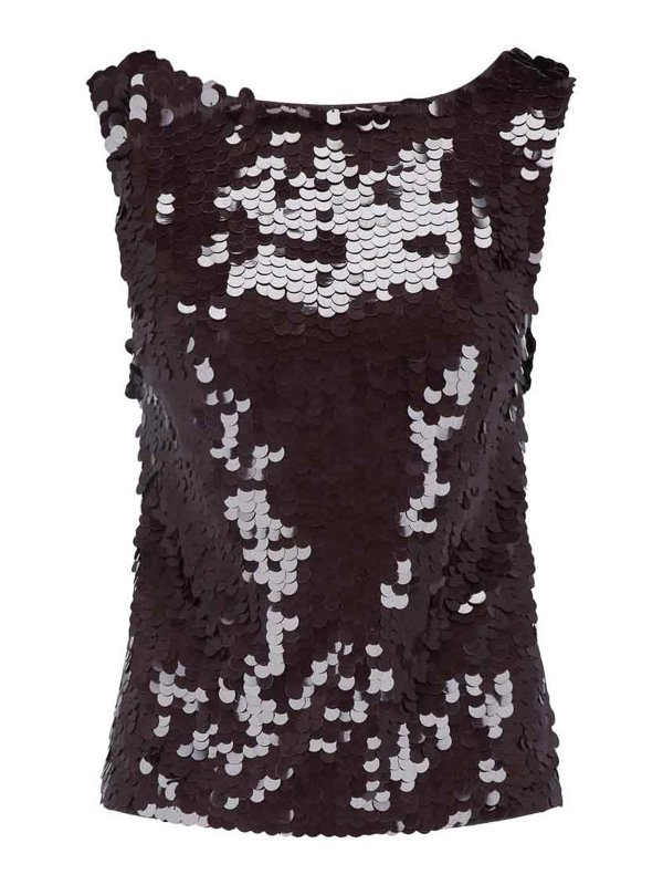 P.A.R.O.S.H.: トップス＆タンクトップ - トップ/タンクトップ - ブラウン