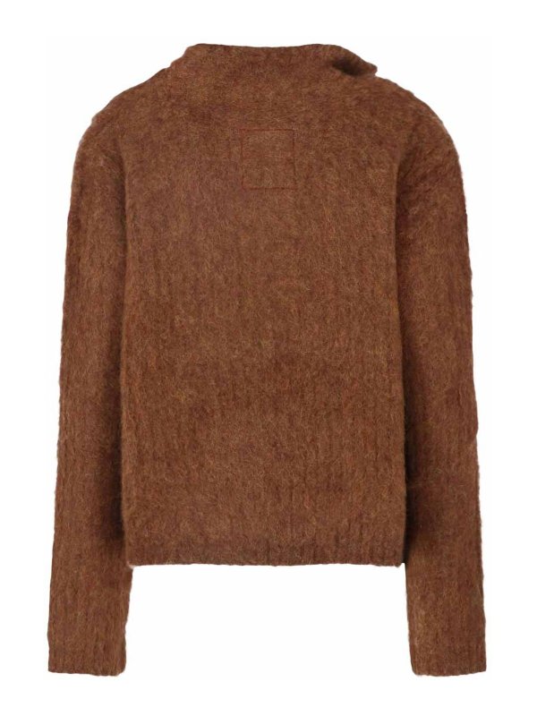 UMA WANG: Strickpullover mit V-Ausschnitt online - V-Pullover - Braun