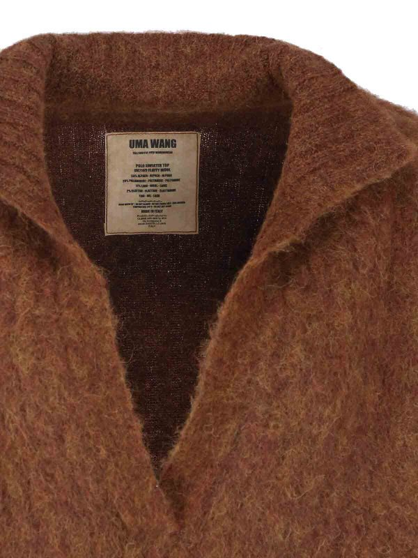 The Best Shops UMA WANG: Strickpullover mit V-Ausschnitt - V-Pullover - Braun