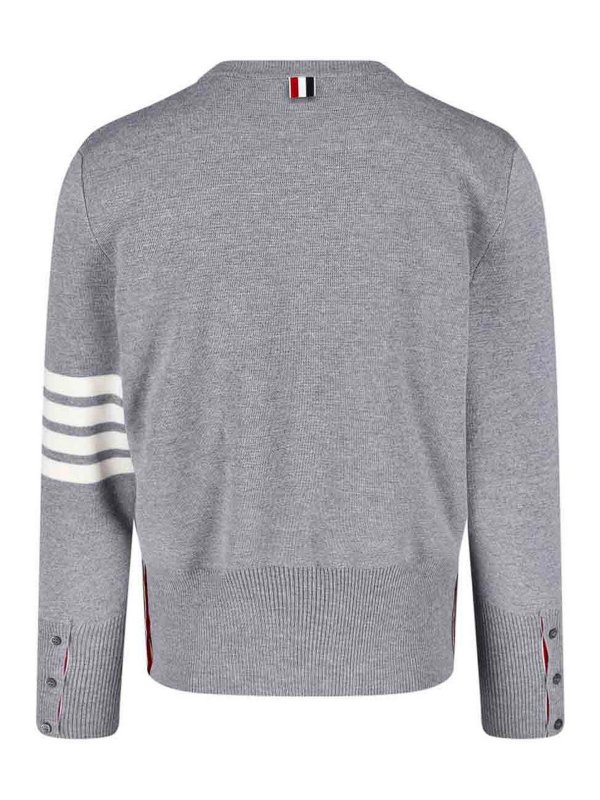THOM BROWNE: Pull col rond online - Pull Col Rond - Gris
