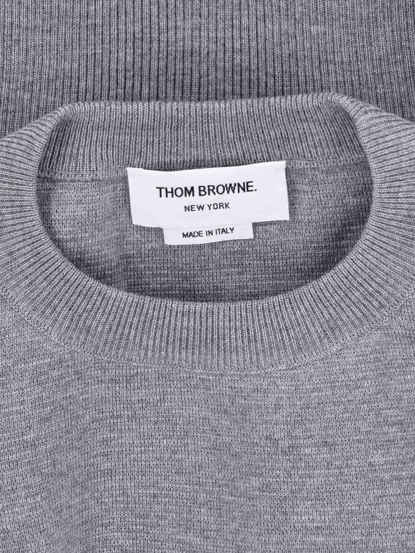 The Best Shops THOM BROWNE: Pull col rond - Pull Col Rond - Gris