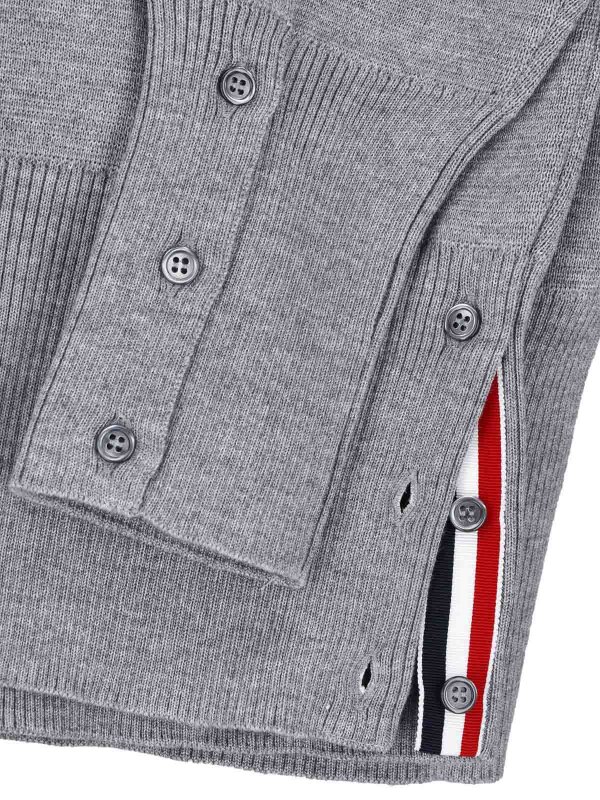 Pull Col Rond - Gris shop online: THOM BROWNE