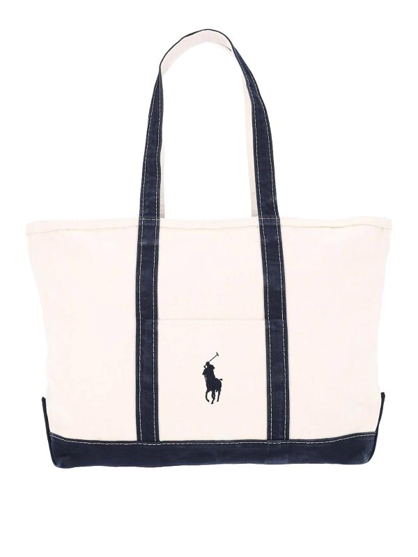 POLO RALPH LAUREN: Handtaschen - Shopper - Creme