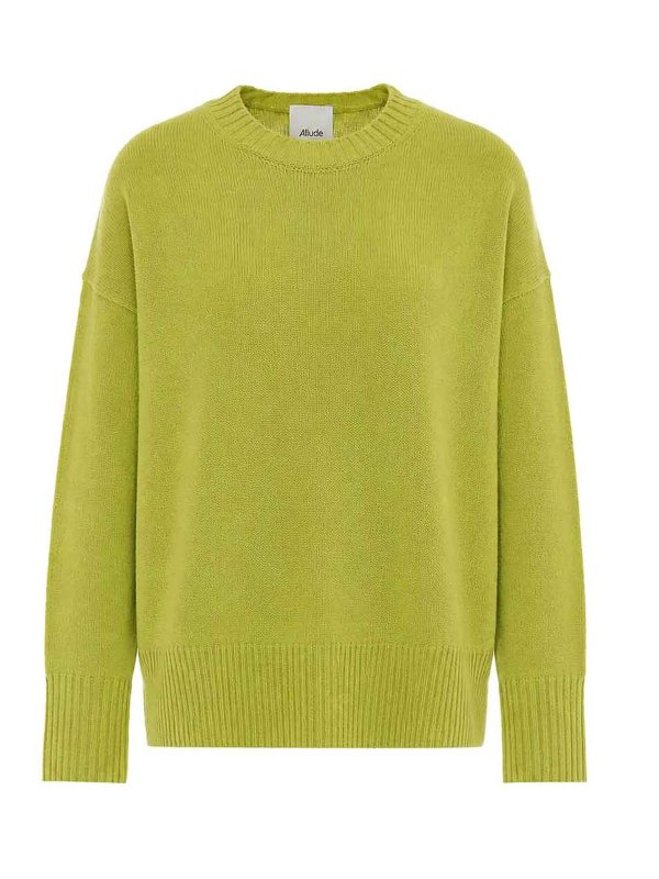 ALLUDE: クルーネック - クルーネック - 緑