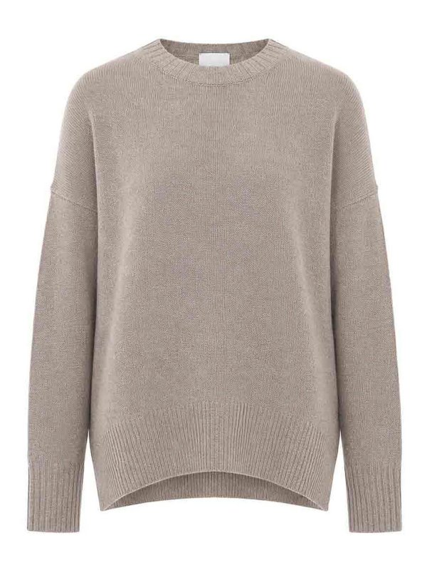 ALLUDE: クルーネック - クルーネック - ベージュ