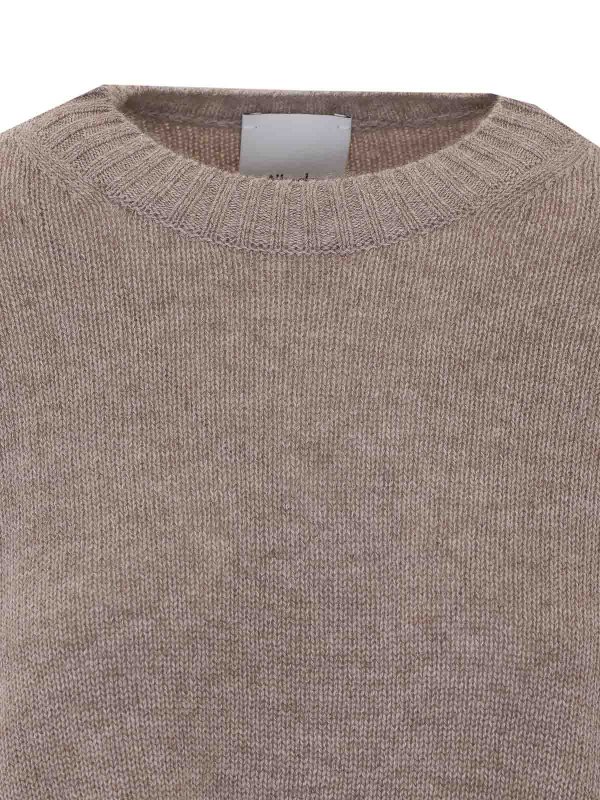 クルーネック - ベージュ shop online: ALLUDE