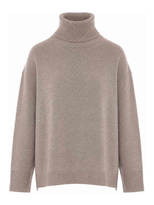 ALLUDE: クルーネック - クルーネック - ベージュ
