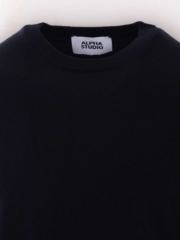 Pull Col Rond - Bleu shop online: ALPHA STUDIO