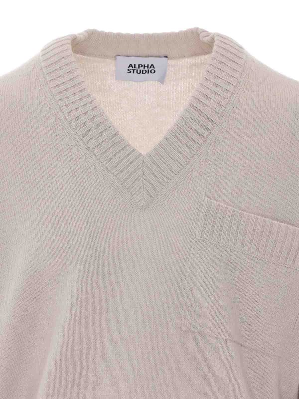 Rundhalspullover - Grau shop online: ALPHA STUDIO