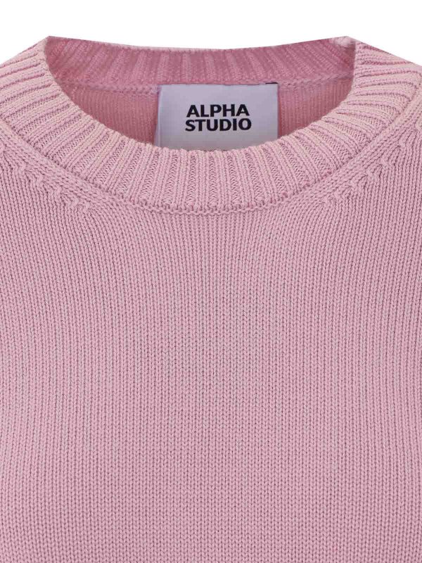 クルーネック - ピンク shop online: ALPHA STUDIO