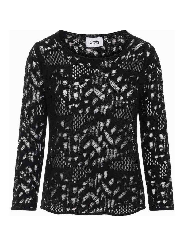 ALPHA STUDIO: crew necks - Sweater
