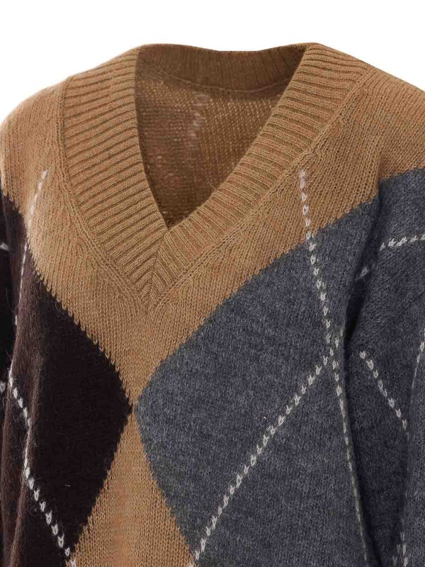 The Best Shops ALPHA STUDIO: crew necks - Intarsio Argyle Sweater